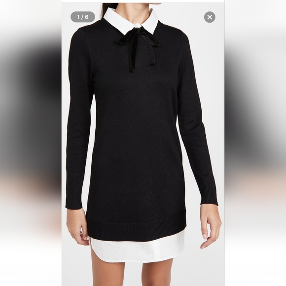 English Factory Black and White Knit Sweater Dress - Picture 1 of 8